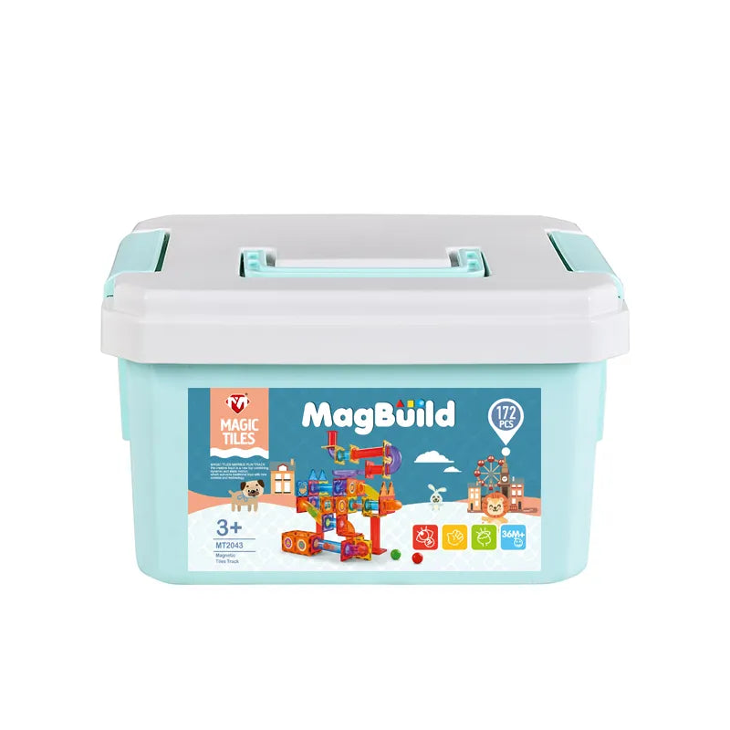 172PCS Magnetic marble run Educational Toys Ball run Race track blocks