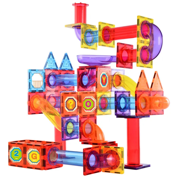 172PCS Magnetic marble run Educational Toys Ball run Race track blocks