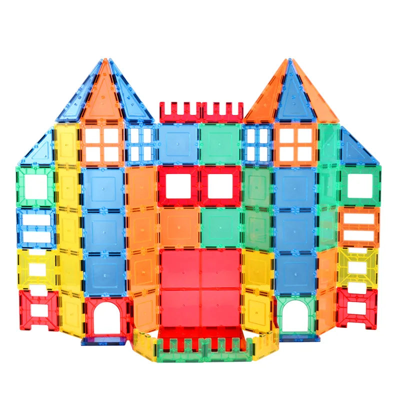 100 PCS Eco-friendly coloful gift box free play educational Magnetic Tiles Building Block Toys for baby
