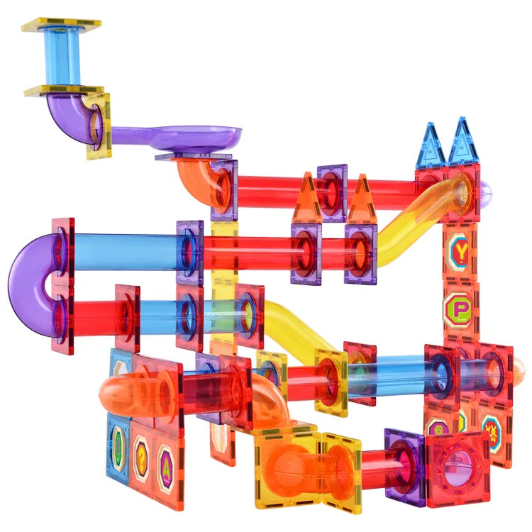 172PCS Magnetic marble run Educational Toys Ball run Race track blocks