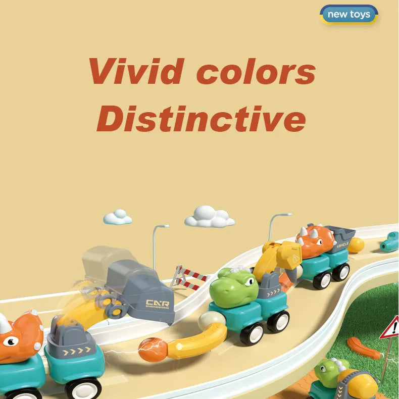 Magnetic suction dinosaur car