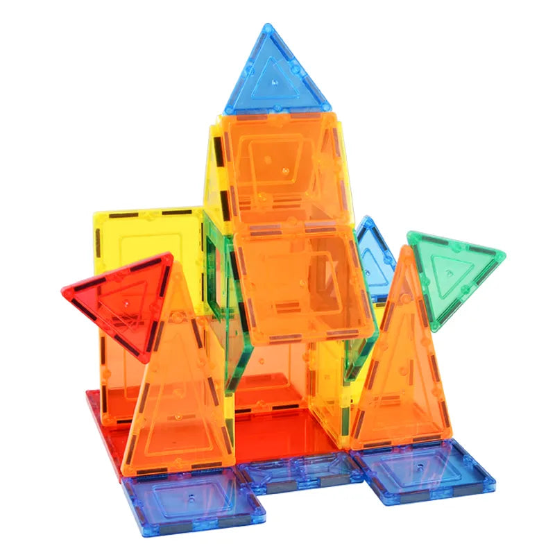 100 PCS Eco-friendly coloful gift box free play educational Magnetic Tiles Building Block Toys for baby