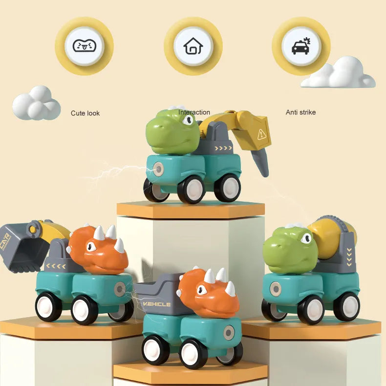 Magnetic suction dinosaur car
