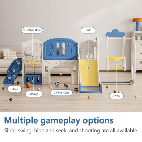 Toddler Slide, Kids Slide for Toddlers Age 1-4, 11in 1 Baby Slide Outdoor Indoor Playground with Basketball Hoop and Extra long aisle, Strong swing,Sturdy and Easy Assembly Toddler Playset.