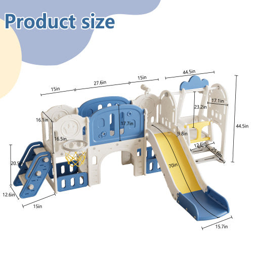 Toddler Slide, Kids Slide for Toddlers Age 1-4, 11in 1 Baby Slide Outdoor Indoor Playground with Basketball Hoop and Extra long aisle, Strong swing,Sturdy and Easy Assembly Toddler Playset.