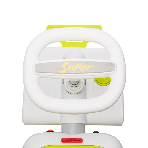 12V Cleaning Go Kart For Kids,55W Motor,Front with mop for cleaning,Length can extended by 6cm,Built in music and lighting functions,Provide a speed of 1.86-2.49MPH for kids aged 3-6 years old.