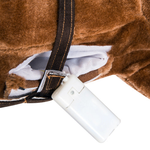 Qaba Kids Plush Toy Rocking Horse Pony Toddler Ride on Animal for Girls Pink Birthday Gifts with Realistic Sounds, Brown