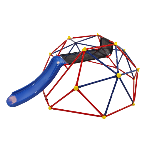 XCF007 6ft Dome climber with 1.2m slide for age 3+ climber with Climbing Stones