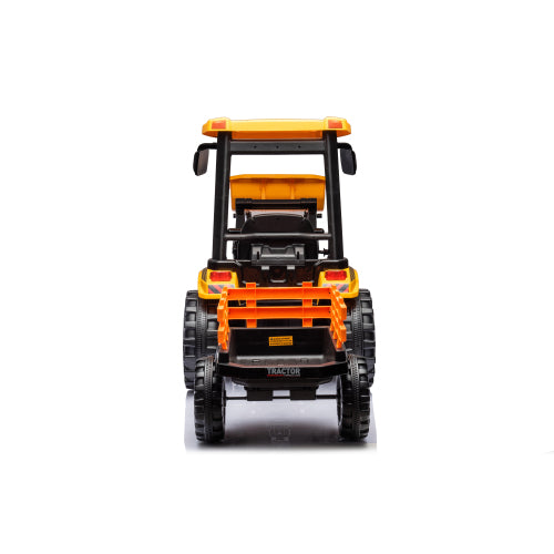 24V Kids Ride on Tractors with Parent Remote Control, Pedal Tractors with Working Loader and Backhoe Digger, Kids' Ride on Car Toys 24V Battery Powered Electric Vehicles with Trailer, Digger (Yellow)